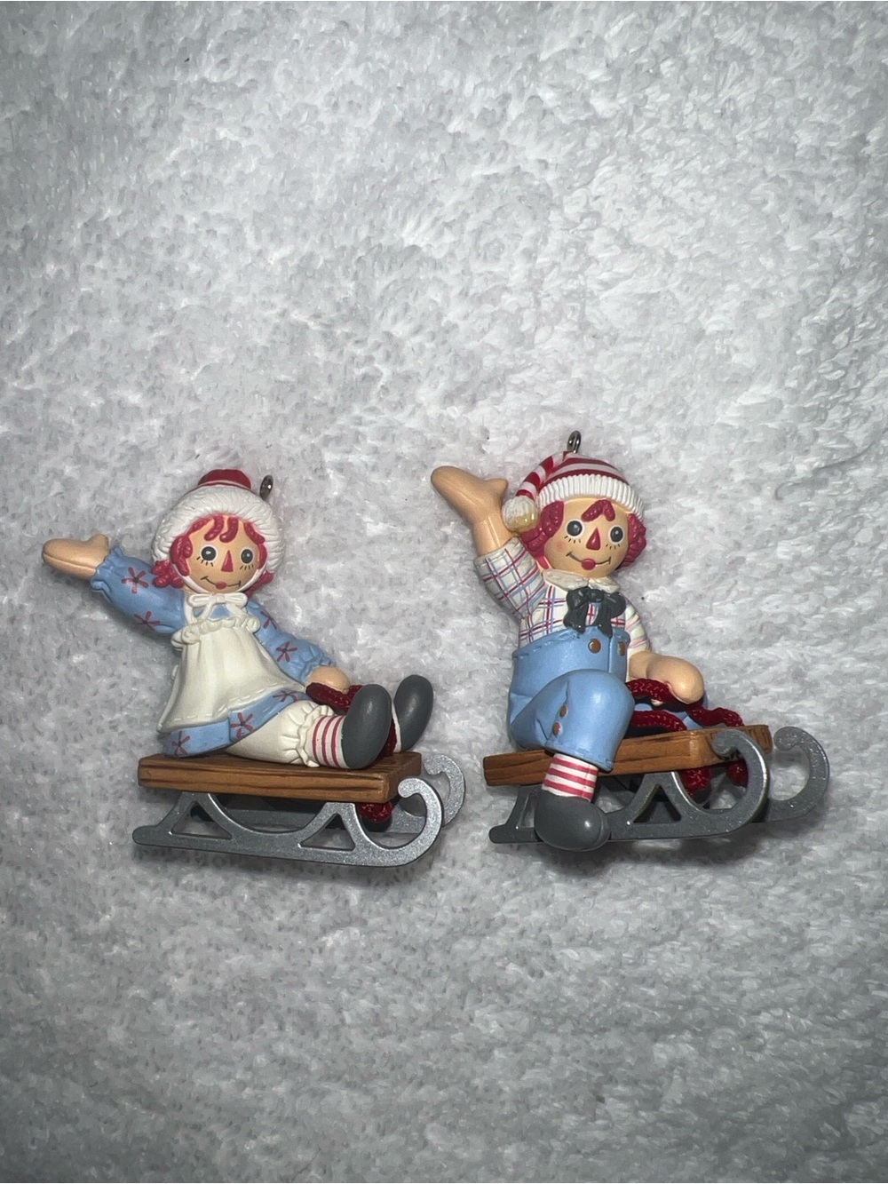 Hallmark Blue & Red Sledding Kids Ornaments